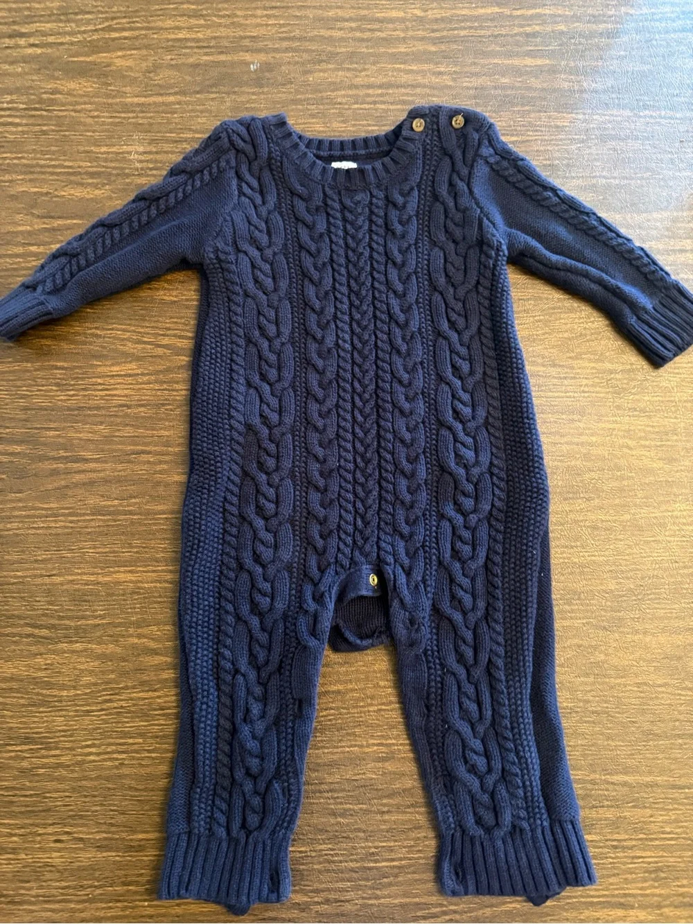 GAP Navy Cable Knit Infant One-Piece